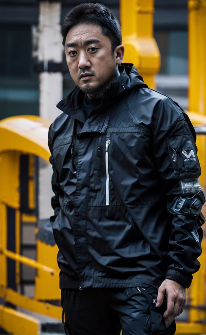 06057-3832168884-mdx_v10, muscles, strong,arm,tattoos, slanted_eyes,Age of 40,TECHWEAR JACKET _realistic,serious,.png